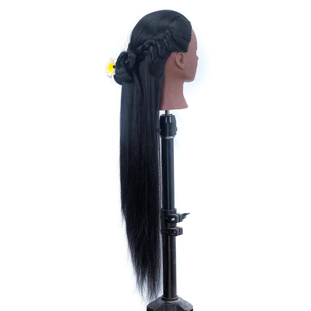Mannequin Head With Hair 26'' Hair Mannequin Doll Head Hair Styling Manikin Head Cosmetology Doll Head Multicolored Synthetic Fi