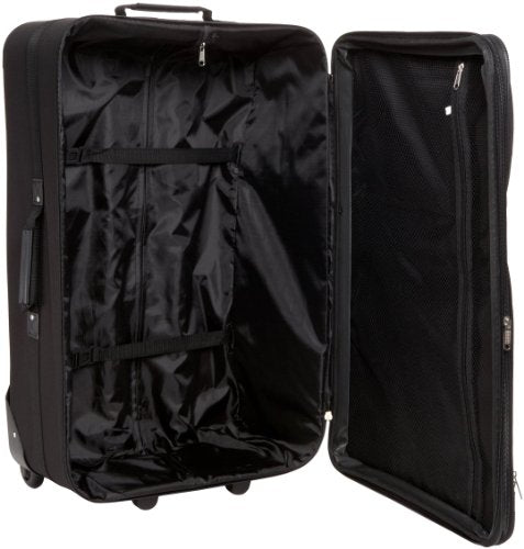 Rockland Journey Softside Upright Luggage Set, Black, 4-Piece (14/19/24/28)