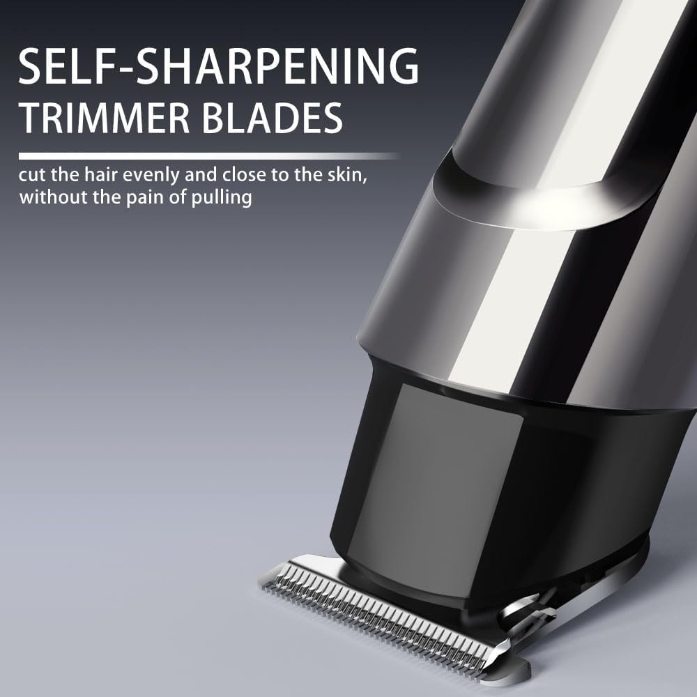 7D24Hcare Beard Trimmer For Men - 5 In 1 Kit Electric Razor, Nose Hair Trimmer With Led Display, Cordless Mustache Body Face Gro