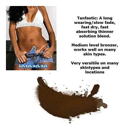 Tanfastic Long Wear Blend 8.5% Med Sunless Airbrush Spray Tanning Solution Gallon (4-32 Oz)