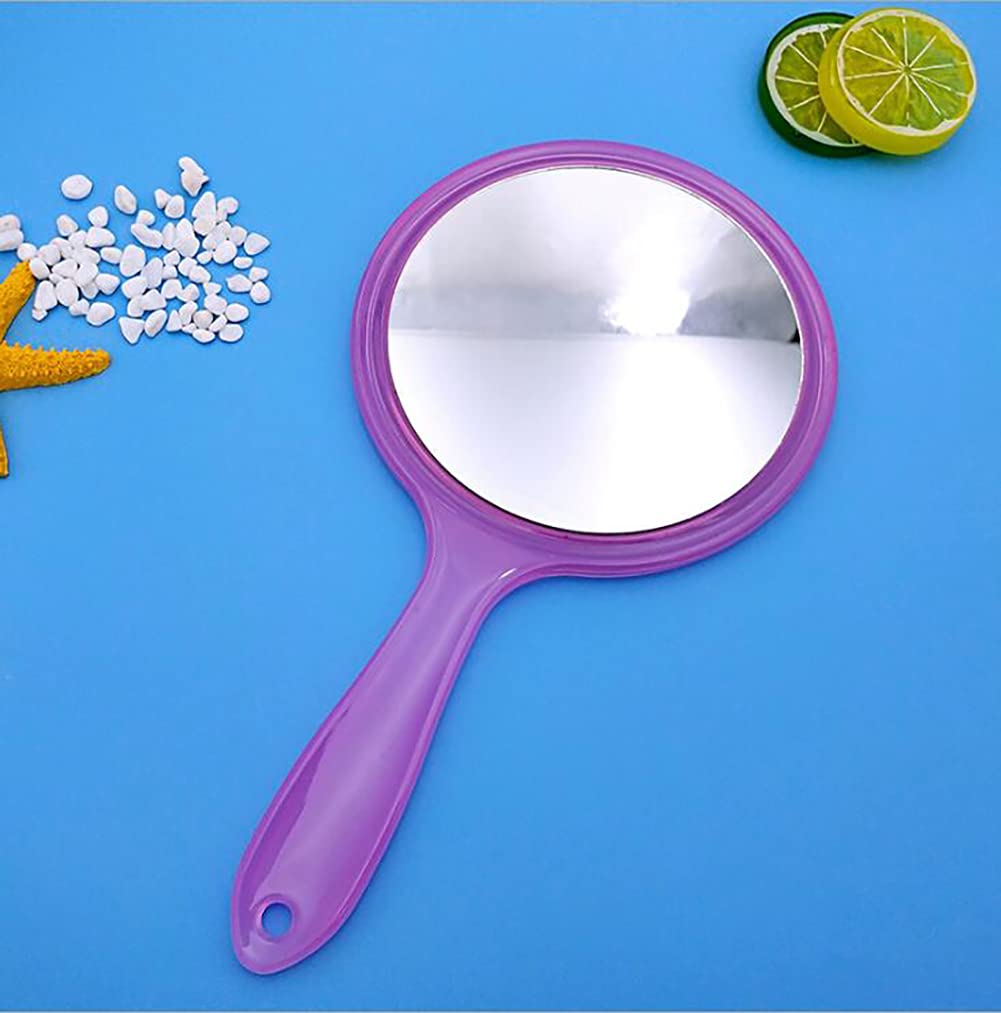 Topyhl Makeup Hand Mirror, Double-Sided 3X 1X Magnifying Large Travel Handheld Mirror Cosmetic Mirror Acrylic Clear Finish Round
