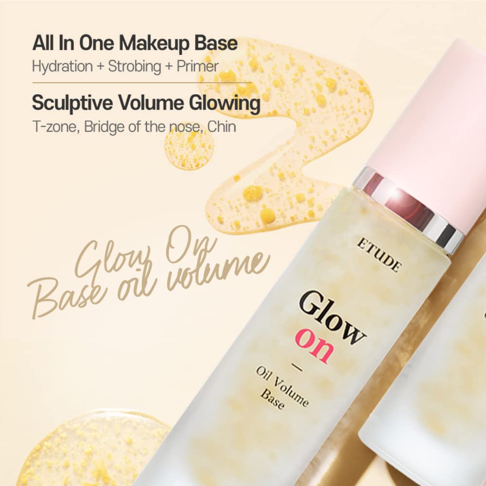 Etude Glow On Base Oil Volume 30Ml (21Ad)| All-In-One Makeup Oil Volume Glowing Base With A Long-Lasting Effect And Dewy Finish