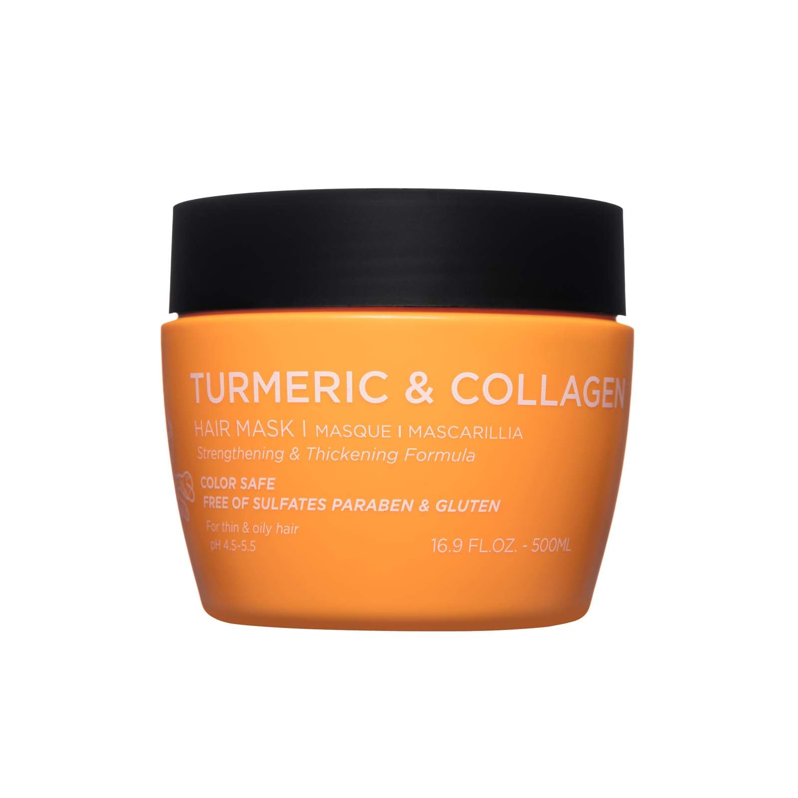 Luseta Turmeric & Collagen Hair Mask Thickening Hair Treatment for Thin and Oily Hair, Nourish Scalp, Frizz Control & Add Shine,