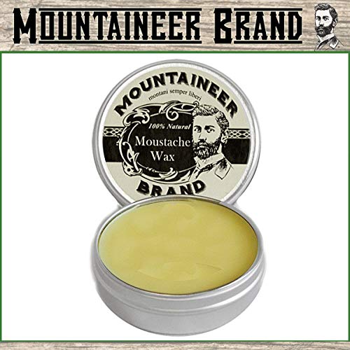 Mountaineer Brand Mustache Wax for Men | 100% Natural Beeswax/Plant Based Oils | Grooming Beard Moustache Wax Tin | Lasting Hold