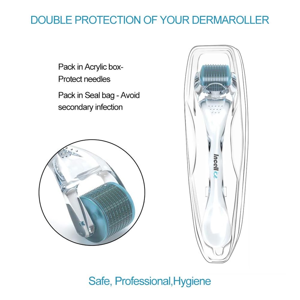Microneedling Roller, Incellice Derma Roller, 200 Titanium Real Needle Micro Needling Roller For Men And Women