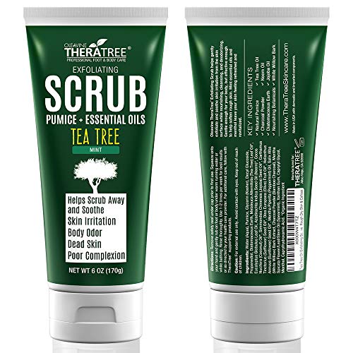 Tea Tree Oil Exfoliating Scrub With Bamboo Charcoal, Neem Oil & Natural Pumice By Oleavine Theratree