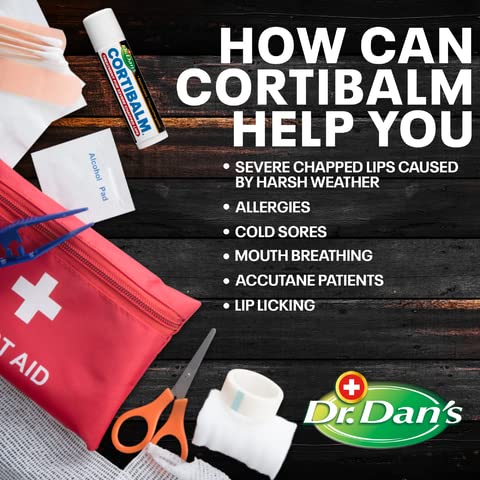 Dr. Dan'S Cortibalm 2 Pack -For Dry Cracked Lips Healing For Severely Chapped Lips - Designed For Men, Women And Children - 2 Pa