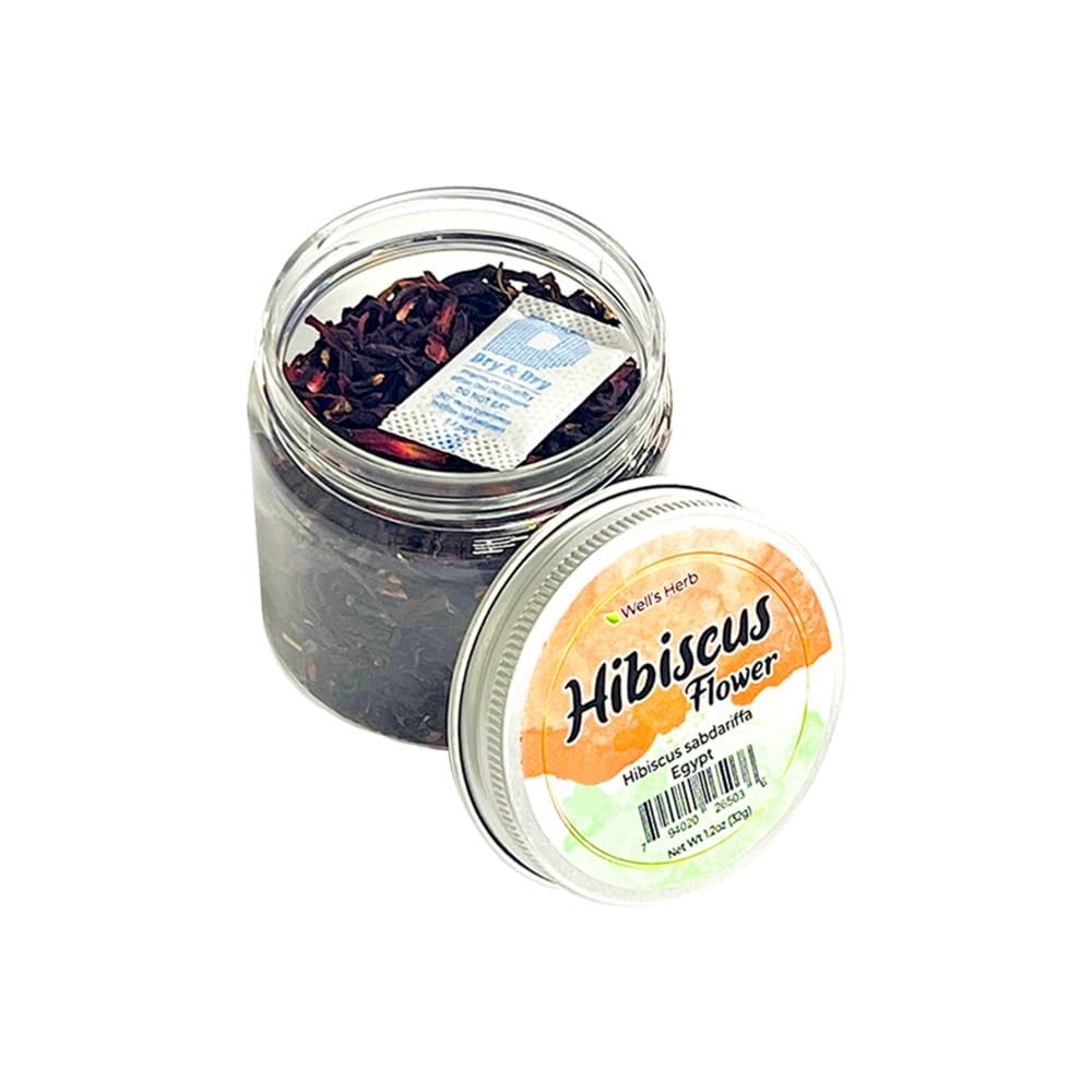 Well'S Dried Hibiscus Flower Herb (1.2 Oz) For Hair & Skin Care, Provides Deep Moisturization And Nourishment With 100% Natural