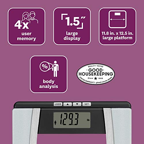 Weight Watchers Scales By Conair Bathroomscale For Body Weight,Glass Digital Scale With Body Analysis Measures Body Fat,Body Wat