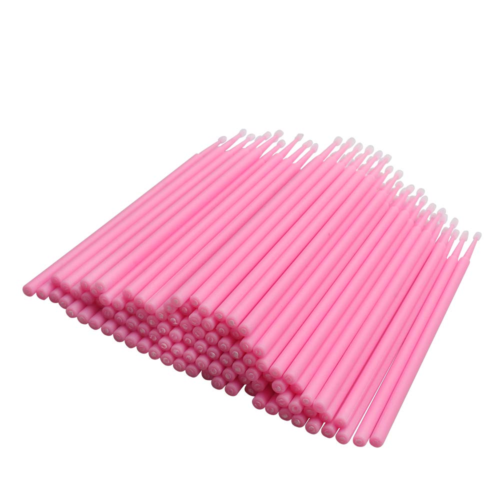400 Pcs Micro Applicator Brushes Disposable Eyelash Extension Microswab Mascara Wands Brush For Lash Remover Brush Tools Pink, F