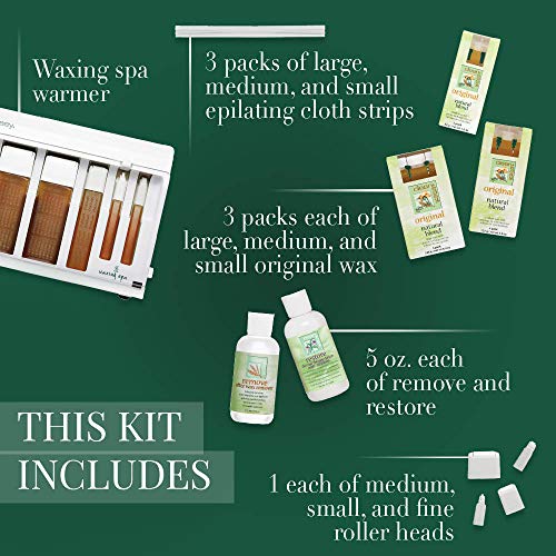 Clean + Easy    Waxing Spa Basic Kit (120V), Top Pick Complete Face And Body Hair Removal Essentials For A Smooth, Flawless, Hai