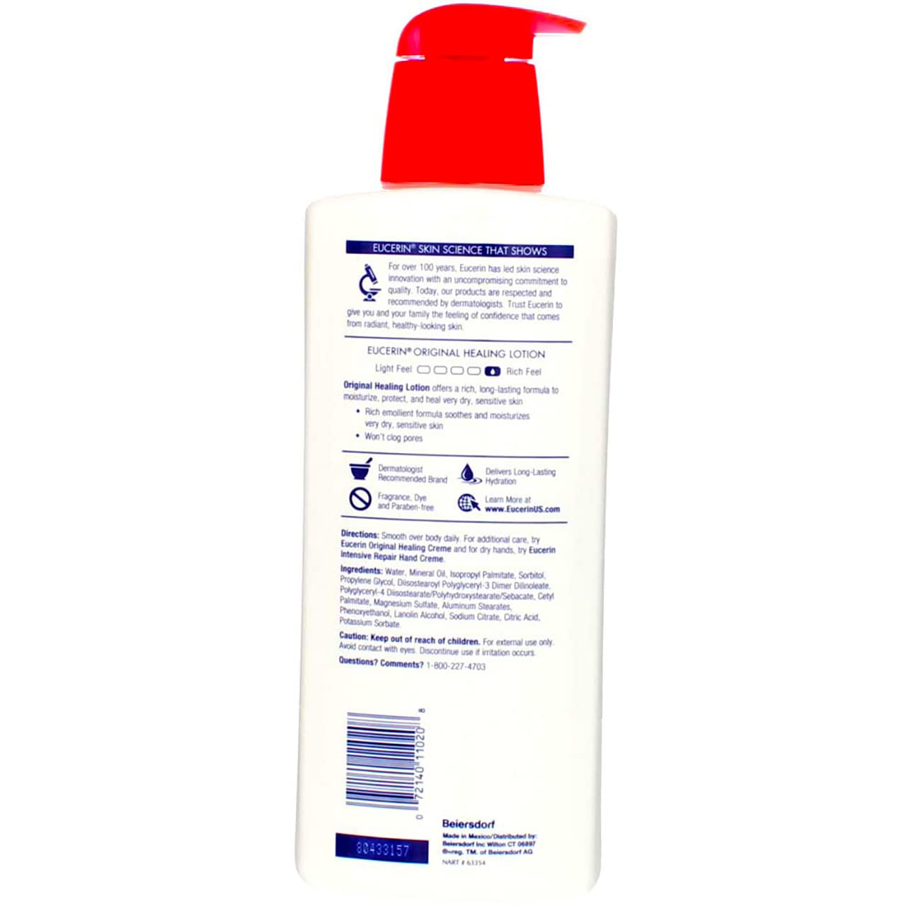 Eucerin Lotion Original Healing, 16.9 Fl Oz (Pack Of 2)