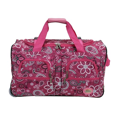 22 Inch  Rolling Duffle Bag - Pinkbandana