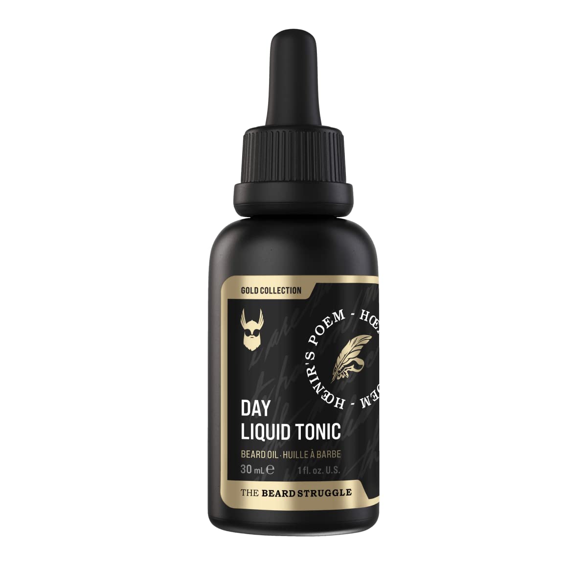 The Beard Struggle - Day Liquid Tonic Beard Oil - Gold Collection, Hoenir's Poem - Beard Oil for Men - Moisturize, Softens Hair,