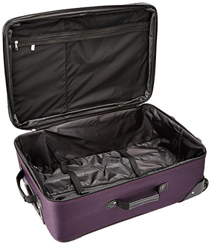 Rockland Journey Softside Upright Luggage Set, Expandable, Purple, 4-Piece (14192428)