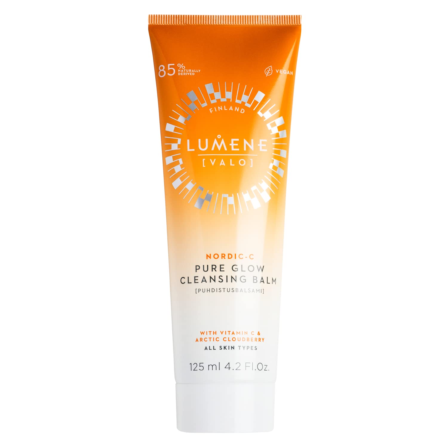 Lumene Nordic C Pure Glow Cleansing Balm - Make Up Remover Balm With Vitamin C For Skin Radiance - Vegan Eye Makeup Remover & Fa