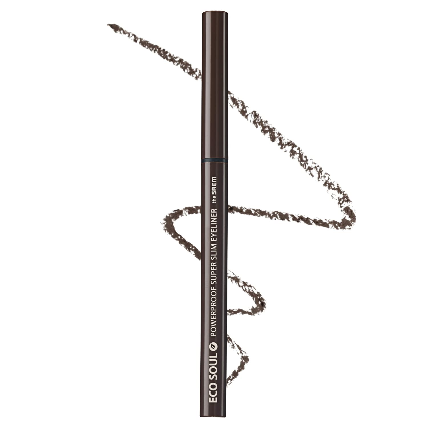 THESAEM Eco Soul Powerproof Super Slim Eyeliner - Smudge Proof Gel Eyeliner - Micro Precision Tip (2mm) - Highly Pigmented & Lon