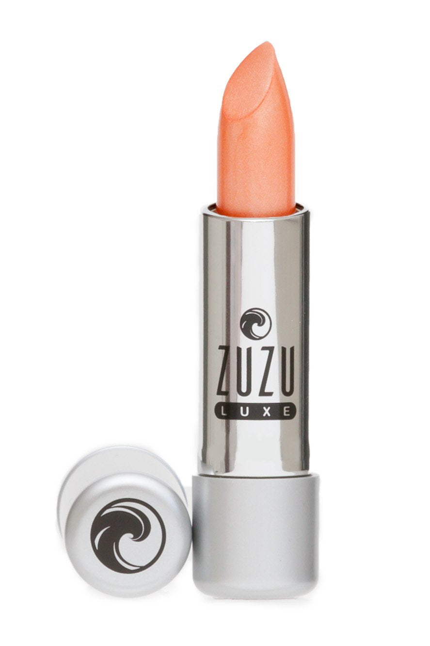 Zuzu Luxe Lipstick (Siesta - Light Peach/Cool Pearl), Natural Ultra-Hydrating Lipstick, Paraben Free, Vegan, Gluten-Free, Cruelt
