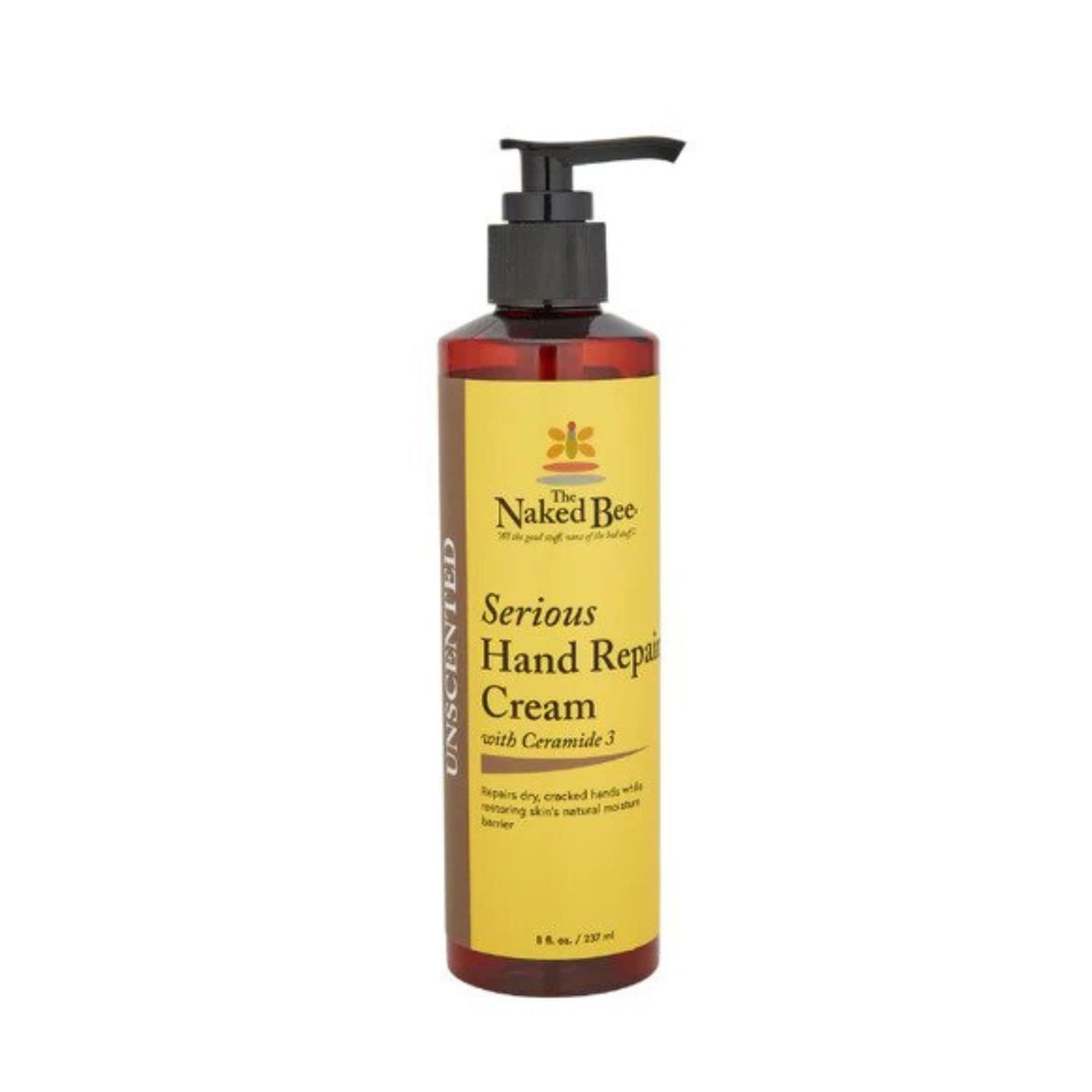 The Naked Bee Hand Cream (8oz) Intensive Nourishing Cream for Smoother and Softer Hand - Unscented Deep Moisture and Repair for 