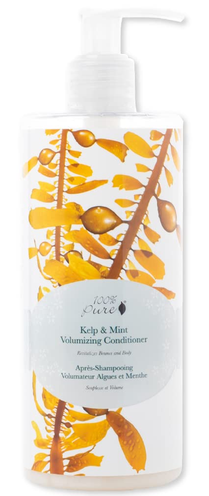 100% PURE Kelp & Mint Volumizing Conditioner Moisturizer & Deep Hydration - Natural Body Boost for Dry, Damaged Thinning Hair, P