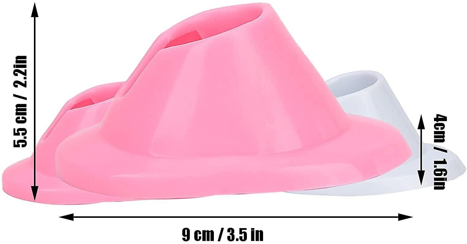 Ganpub 2Pcs Pink And White Soft Rubber Nail Polish Bottle Holder Nail Polish Stand Anti-Spill Nail Art Organizer Display Manicur