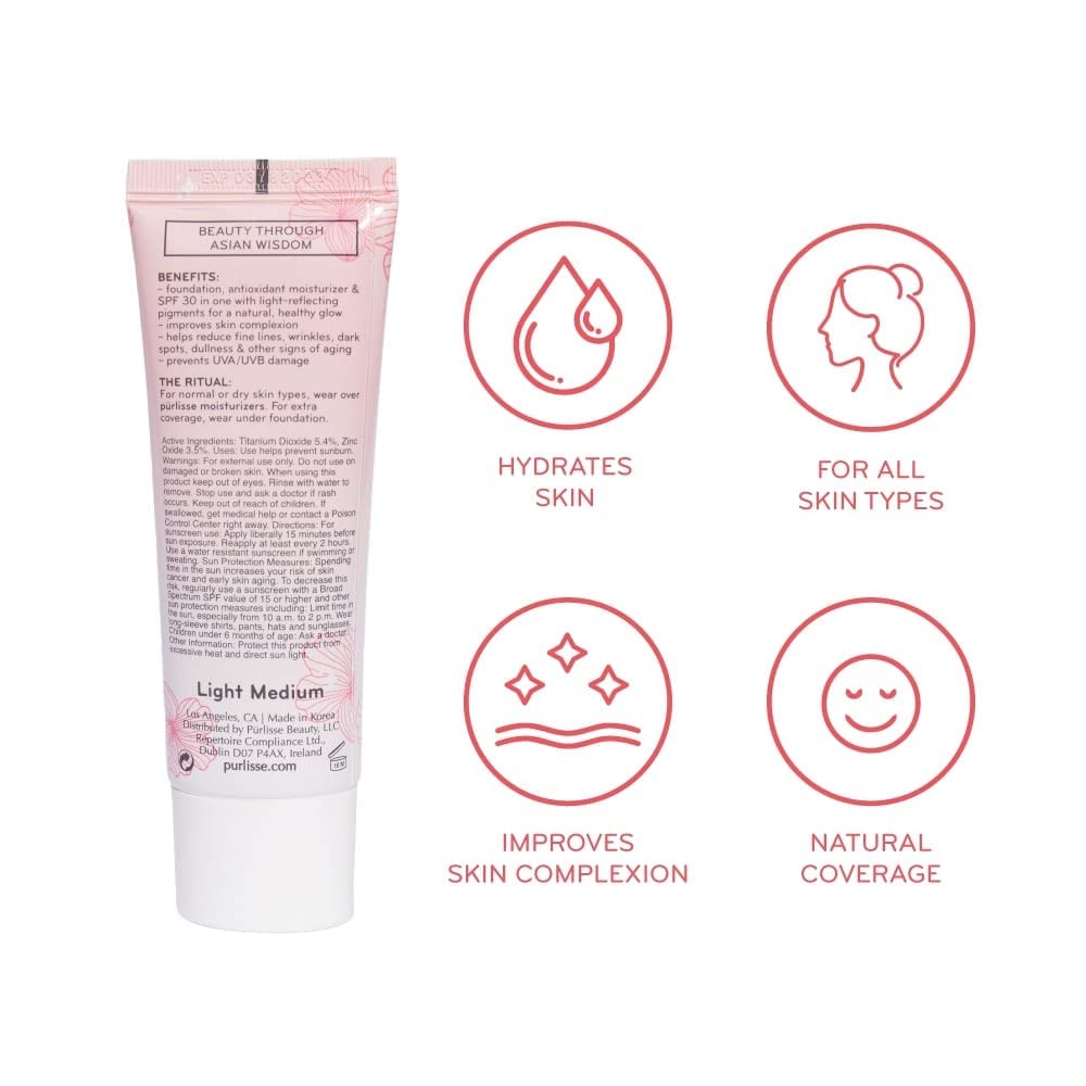 Purlisse Radiant Glow Illuminating Bb Cream Spf30 Hydrating And Moisturizing Natural Organic Cruelty-Free Sulphate & Paraben Fre