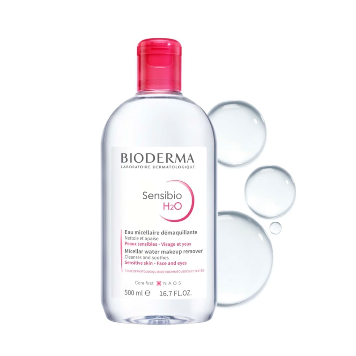 Bioderma Sensibio H2O Soothing Micellar Cleansing Water And Makeup Removing Solution For Sensitive Skin, Face And Eyes