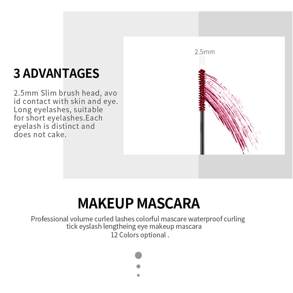White Mascara,Waterproof Color Mascara Eye Makeup Fast Dry Eyelashes Curling Lengthening Eye Lashes (02)