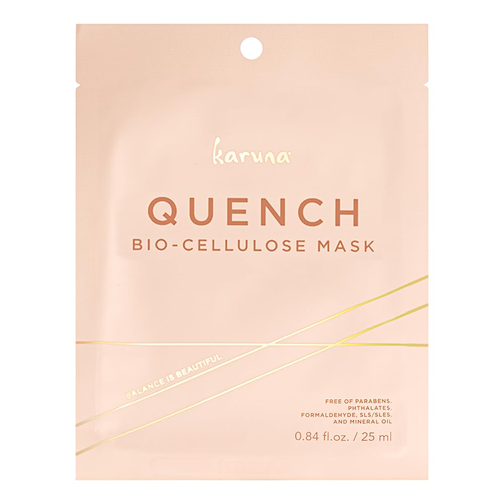 Karuna Skin - Quench Biocellulose Facial Mask For Dry, Dull Skin, Cooling & Rejuvenating Facial Skin Care Products, Hydrating Fa