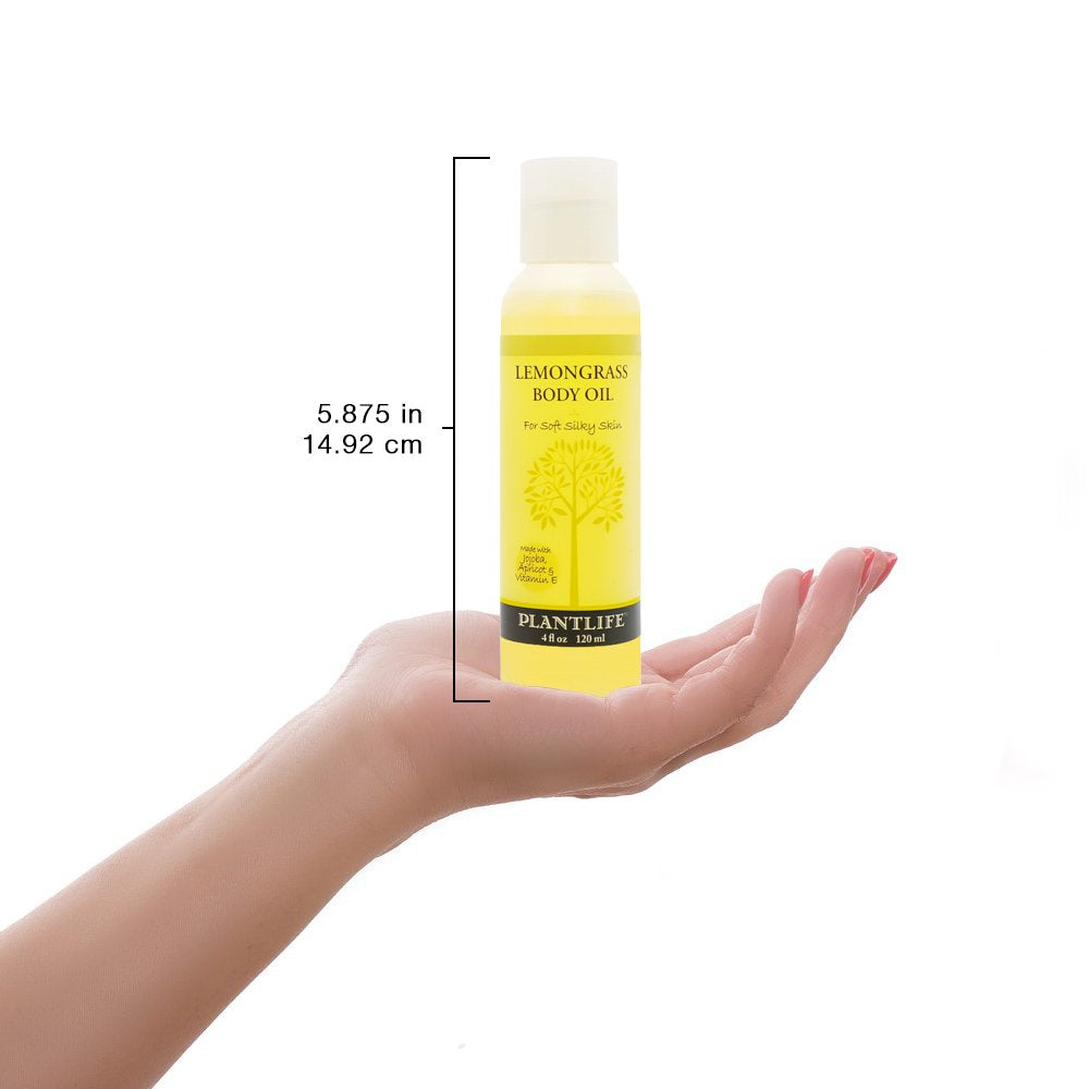 Plantlife Lemongrass Body Oil - Moisturizing Natural Body Oil For All Skin Types - Nourishing Dry Skin And Making It Feel Soft A