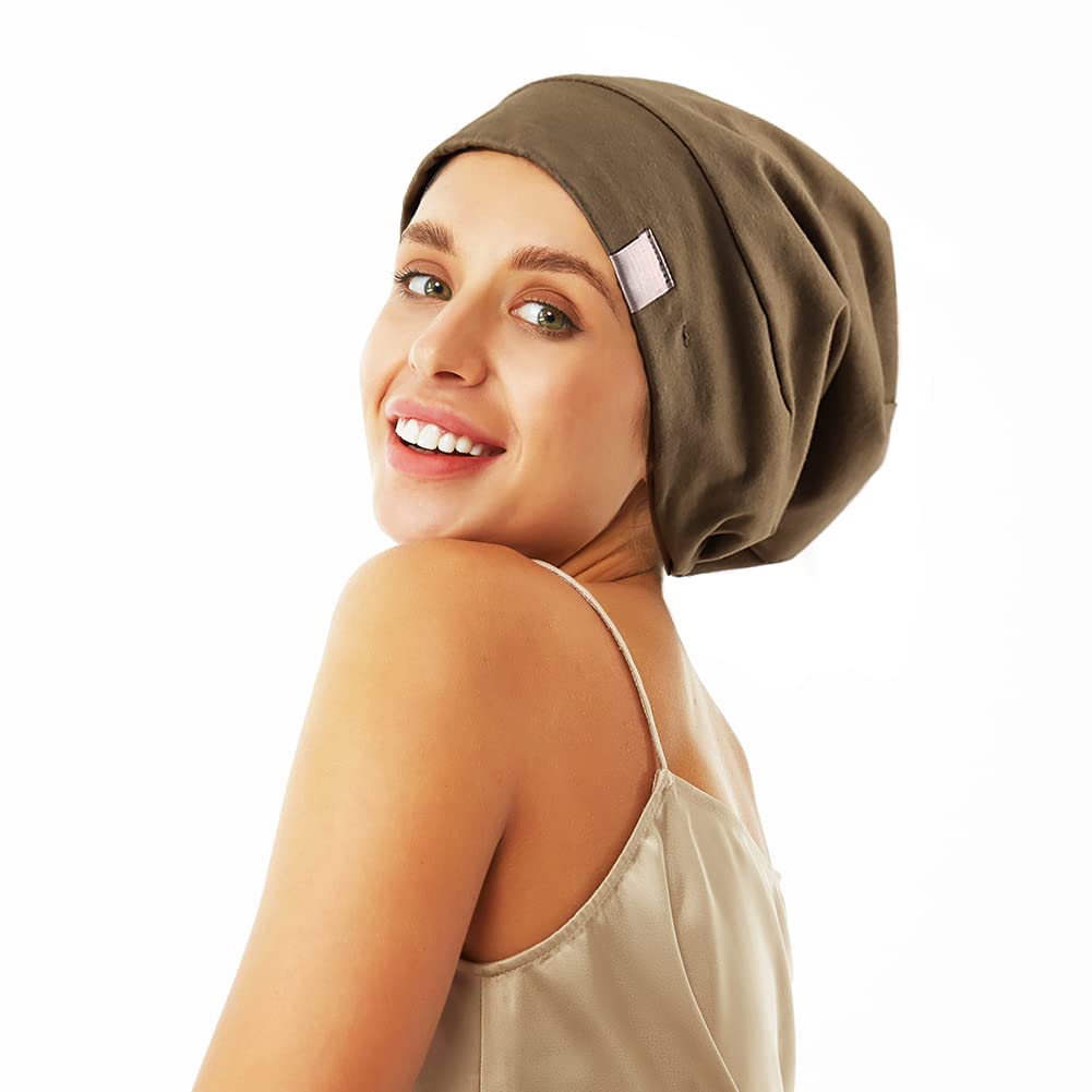 Elihair Beanie Sleep Hats Bonnet For Night Sleeping Cap Silky Lined Satin Bonnet With Adjustable Elastic Band For Women Girls Cu