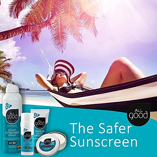 All Good Zinc Butter Sunscreen - Travel Size, Zinc Oxide Face, Nose, Ears Sunscreen, Uvauvb Broad Spectrum Spf 50+ Water Resista