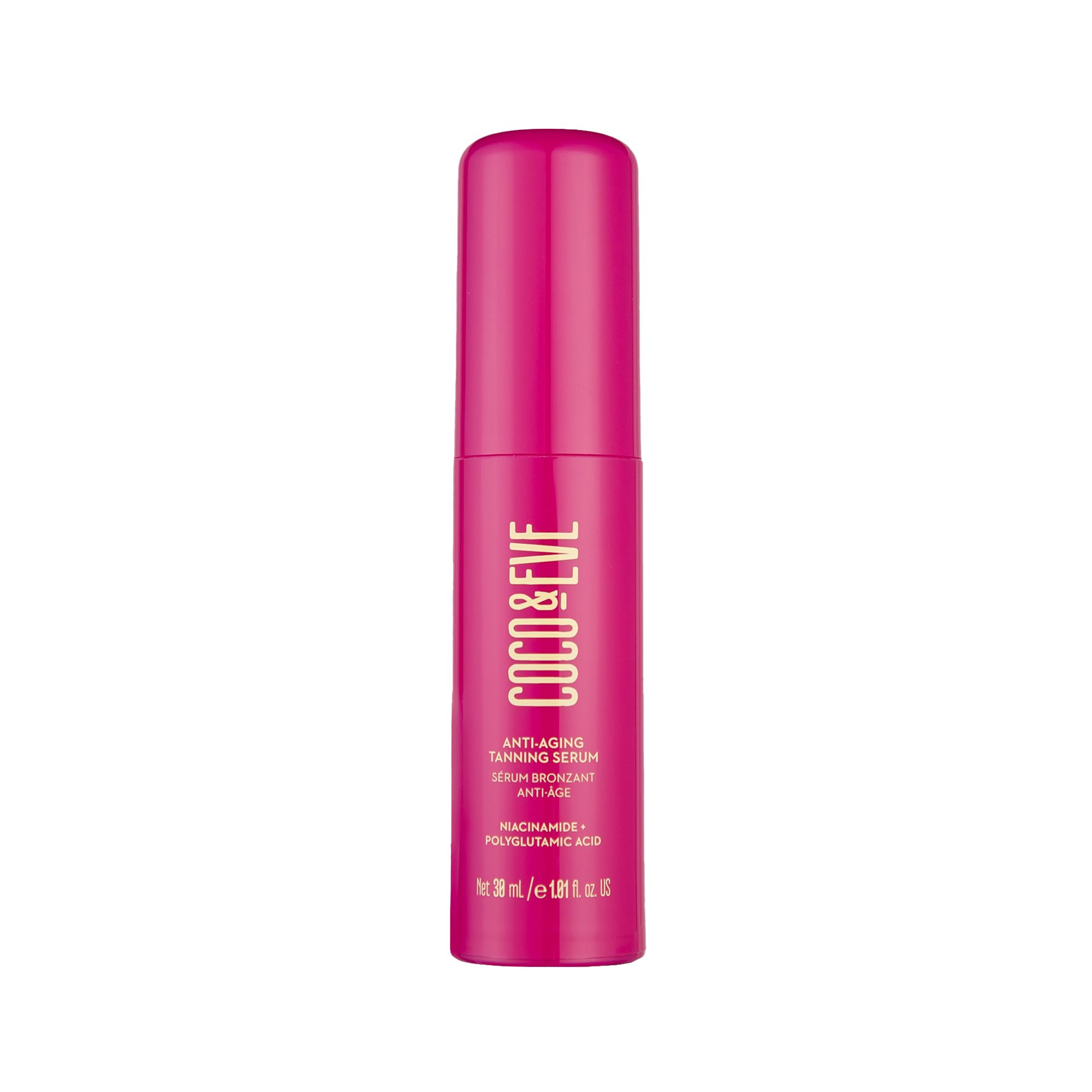 Coco & Eve Anti-Aging Tanning Serum - Face tanner with Skincare Actives for Gradual, Hydrating Glow. Natural Self Tanning Bronze