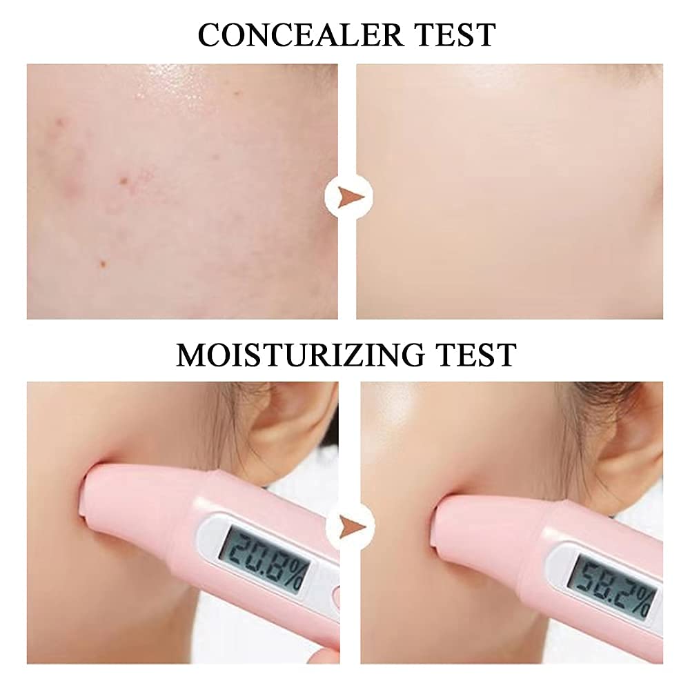 Air Cushion Cc Cream Mushroom Head Foundation, Moisturizing Bb Cream Makeup Long Lasting Matte Concealer (Buff Beige)