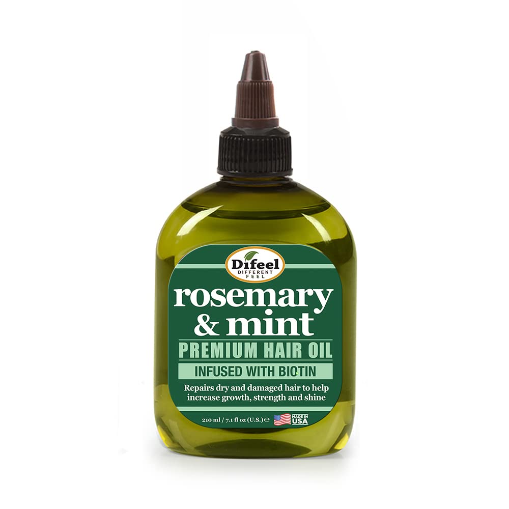Difeel Rosemary And Mint Premium Hair Oil With Biotin 7.1 Oz. (Pack Of 2) - Made With Natural Mint & Rosemary Oil For Hair Growt