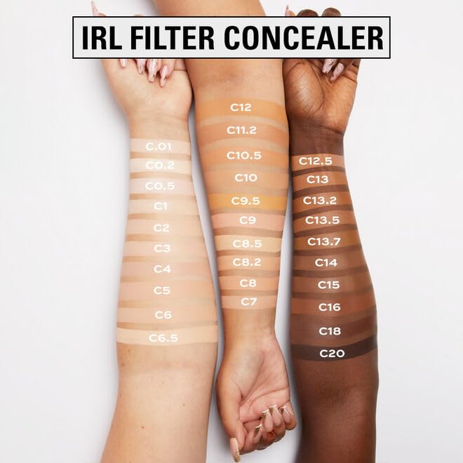 Revolution, Irl Filter Finish Concealer, Full Coverage, Oil-Free, Long-Lasting & Lightweight Formula, Infused With Hyaluronic Ac