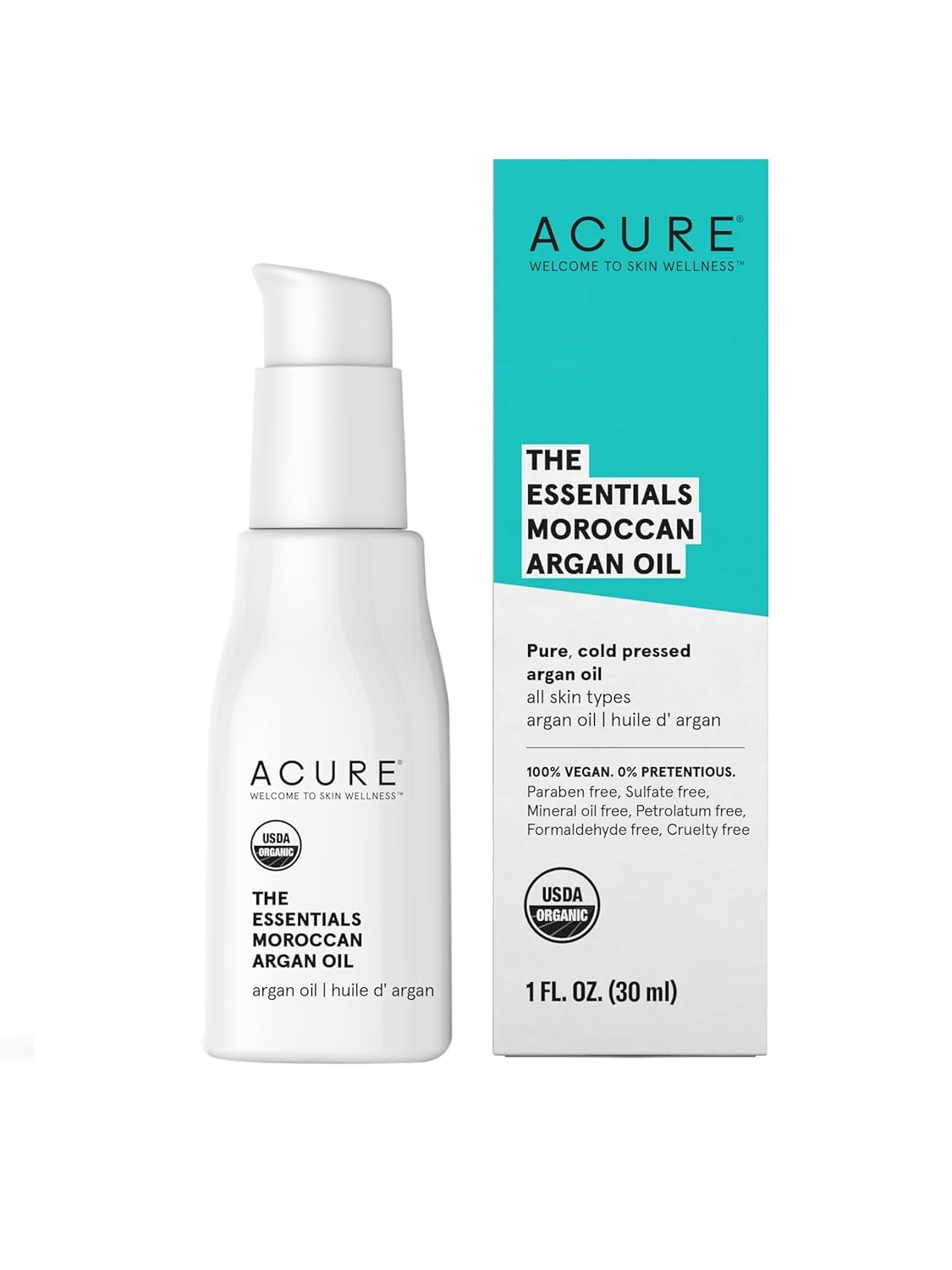 Acure The Essentials Moroccan Argan Oil - Rich in Vitamin E and Essential Fatty Acids - Hydrating & Soothing Multi-Purpose Oil F