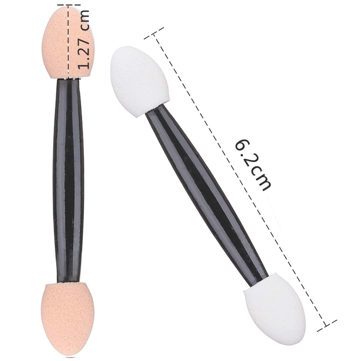 Akstore 30PCS Disposable Dual-Sided Eye Shadow Sponge Applicators Makeup Brushes - Black