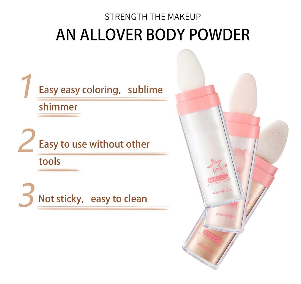 Highlighter Makeup Glitter Powder, Body Brightens The Natural Three-Dimensional Face Blusher Patting Powder Highlighter. (05#Gol