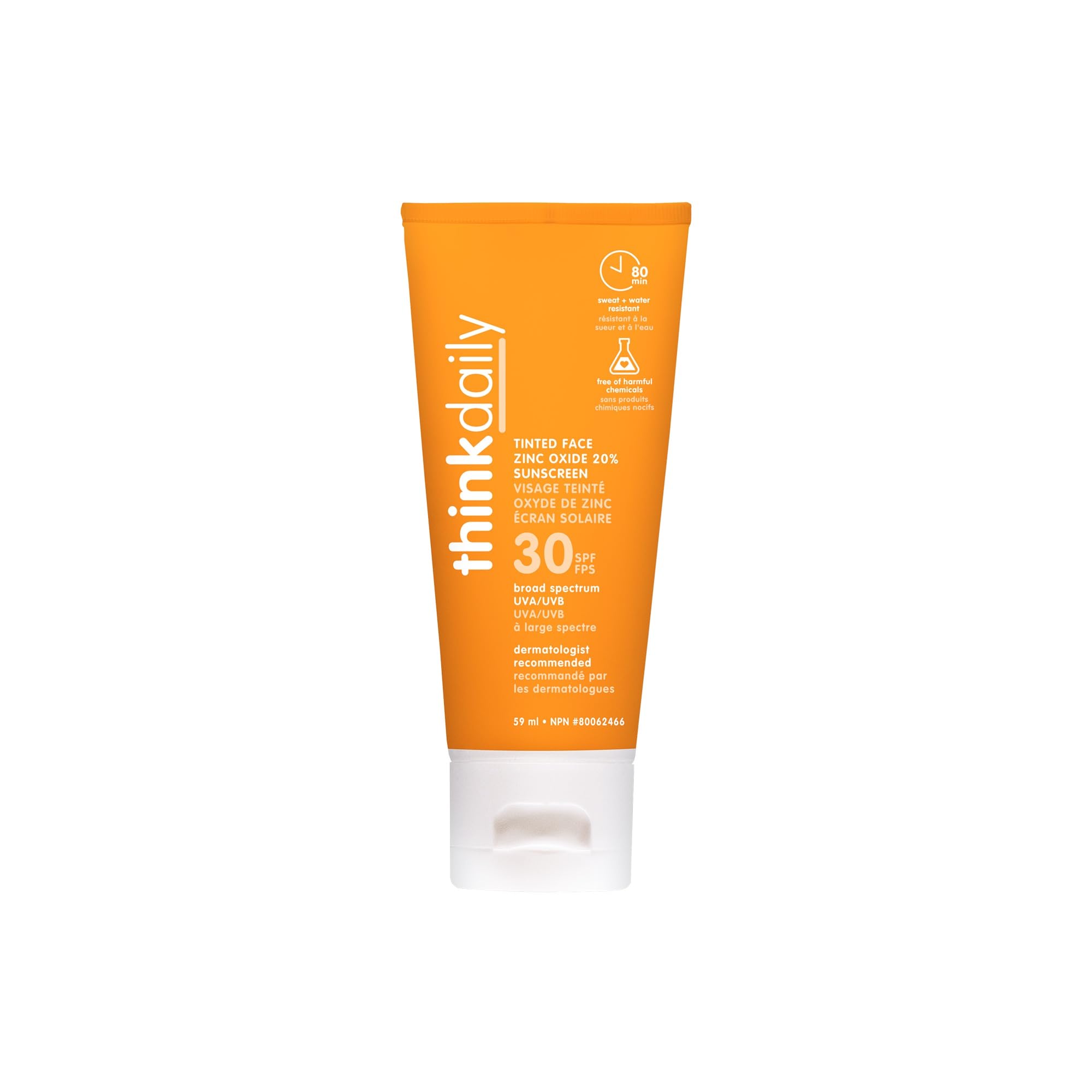 Thinksport Everyday Face Spf 30 Mineral Sunscreen     Safe, Natural Facial Sun Cream For All Skin Tones - Water Resistant Uva/Uv