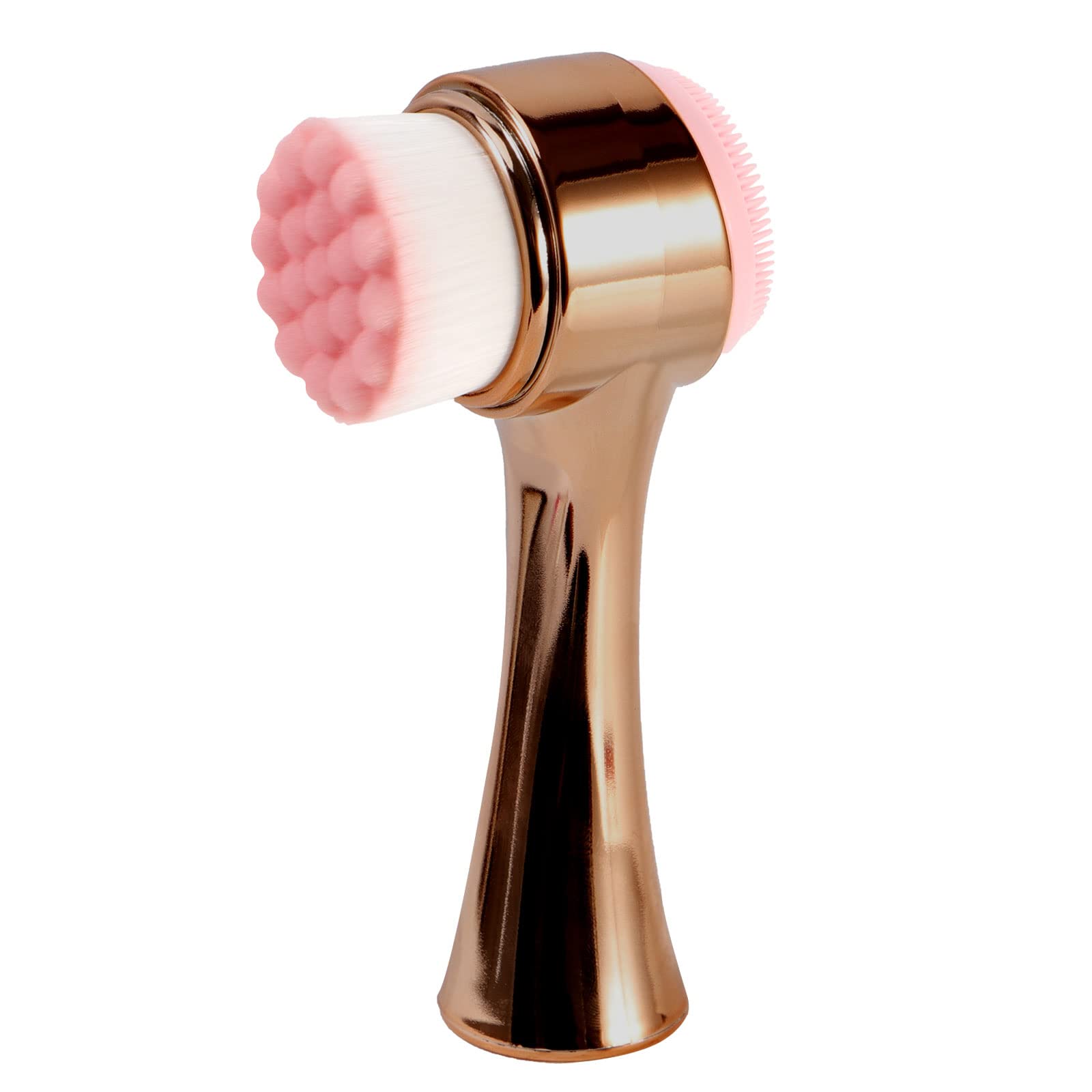 Beomeen Face Brush 2 in 1, Facial Cleansing Exfoliating Brush with Ultra Fine Soft Bristles for Pore Deep Cleansing Silicone Dou