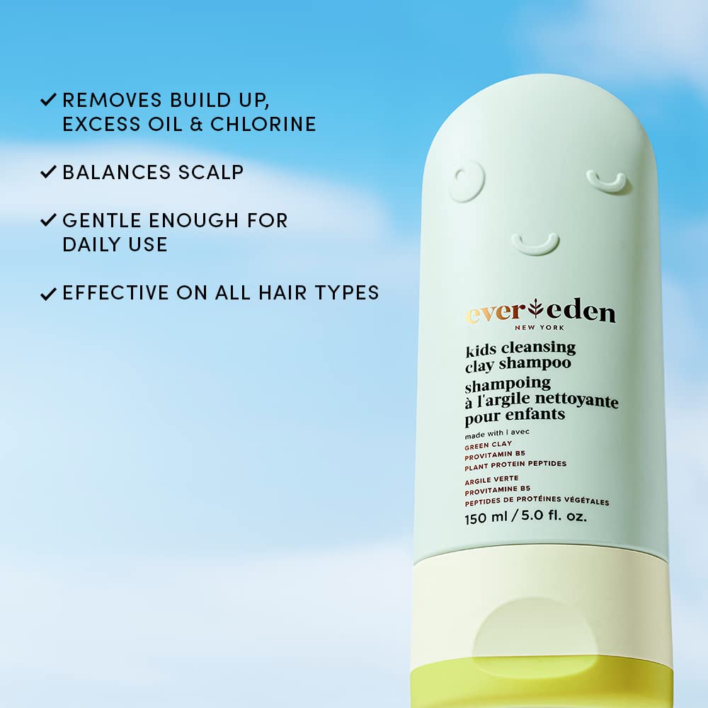Evereden After Swim & Sports Kids Shampoo: With Cleansing Clay | Detoxifies Hair & Scalp From Chlorine, Dirt, And Sweat | Clean