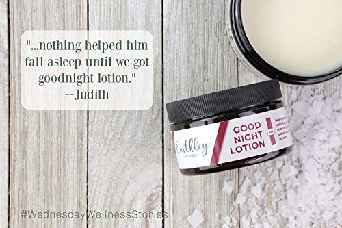 Earthley Wellness, good Night Lotion, Magnesium Lotion, Apricot Oil, Shea Butter, Mango Butter, candelilla Wax, Lavender Essenti