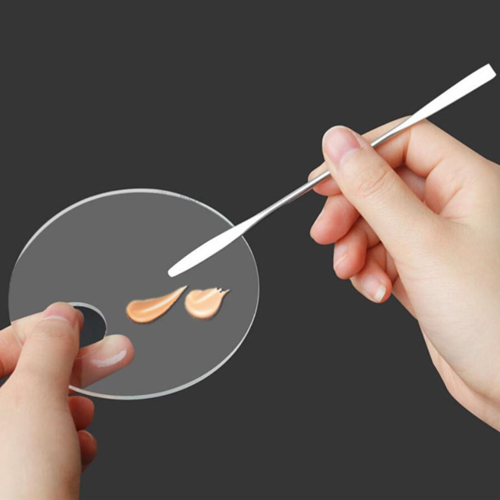 Mcduyant 2 Pcs Acrylic Makeup Palette Makeup Mixing Tray With Makeup Spatula For Beauty Salon Color Cream Liquid Foundation Mixi