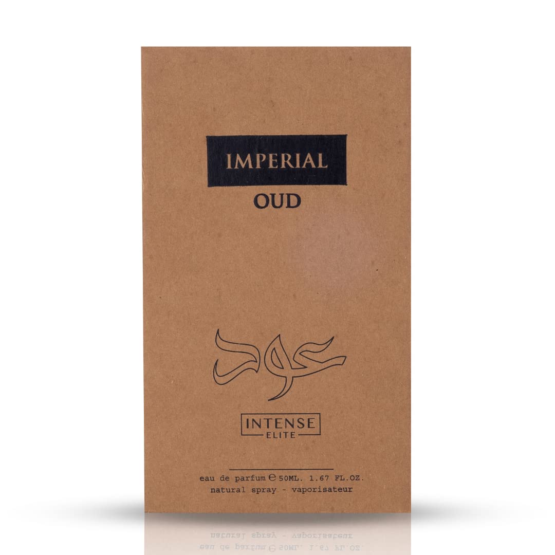 Intense Elite Imperial Oud Eau De Parfum Men 50Ml (1.67 Oz) - Arabian Perfume For Men With Pepper, Rosewood & Cardamom Notes. Lo