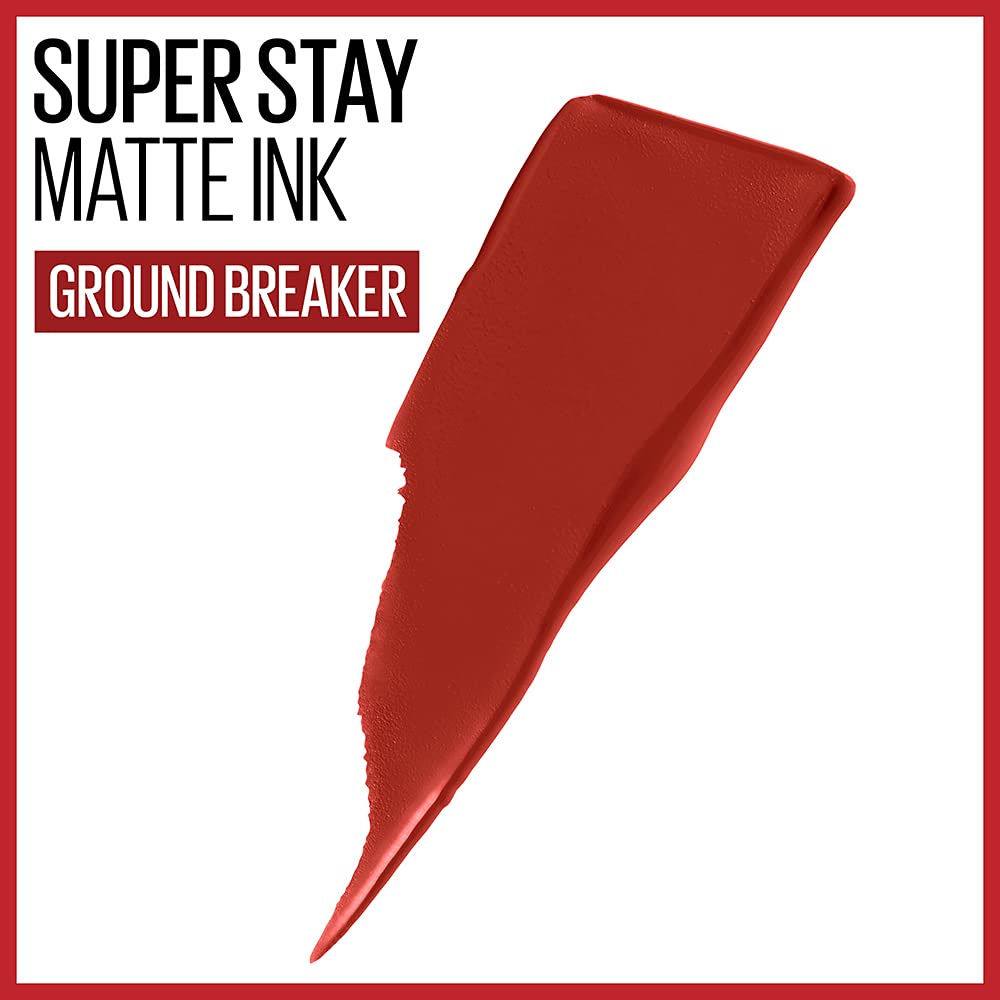 Maybelline Super Stay Matte Ink Liquid Lipstick Makeup, Long Lasting High Impact Color, Up To 16H Wear, Ground-Breaker, Maple Le