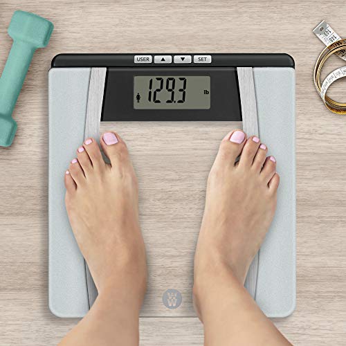 Weight Watchers Scales By Conair Bathroomscale For Body Weight,Glass Digital Scale With Body Analysis Measures Body Fat,Body Wat