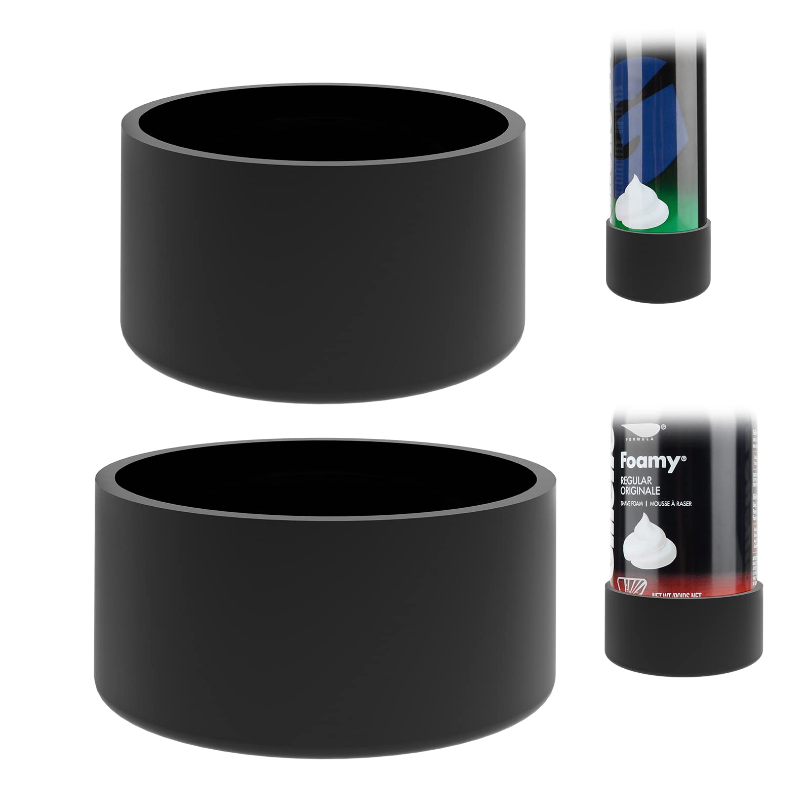 Linkidea 2 Pack Shave Gel Can No Rust Holder, Silicone Rubber Shaving Foam Bottom Rust Protector, Rust Free Holder, Compatible w