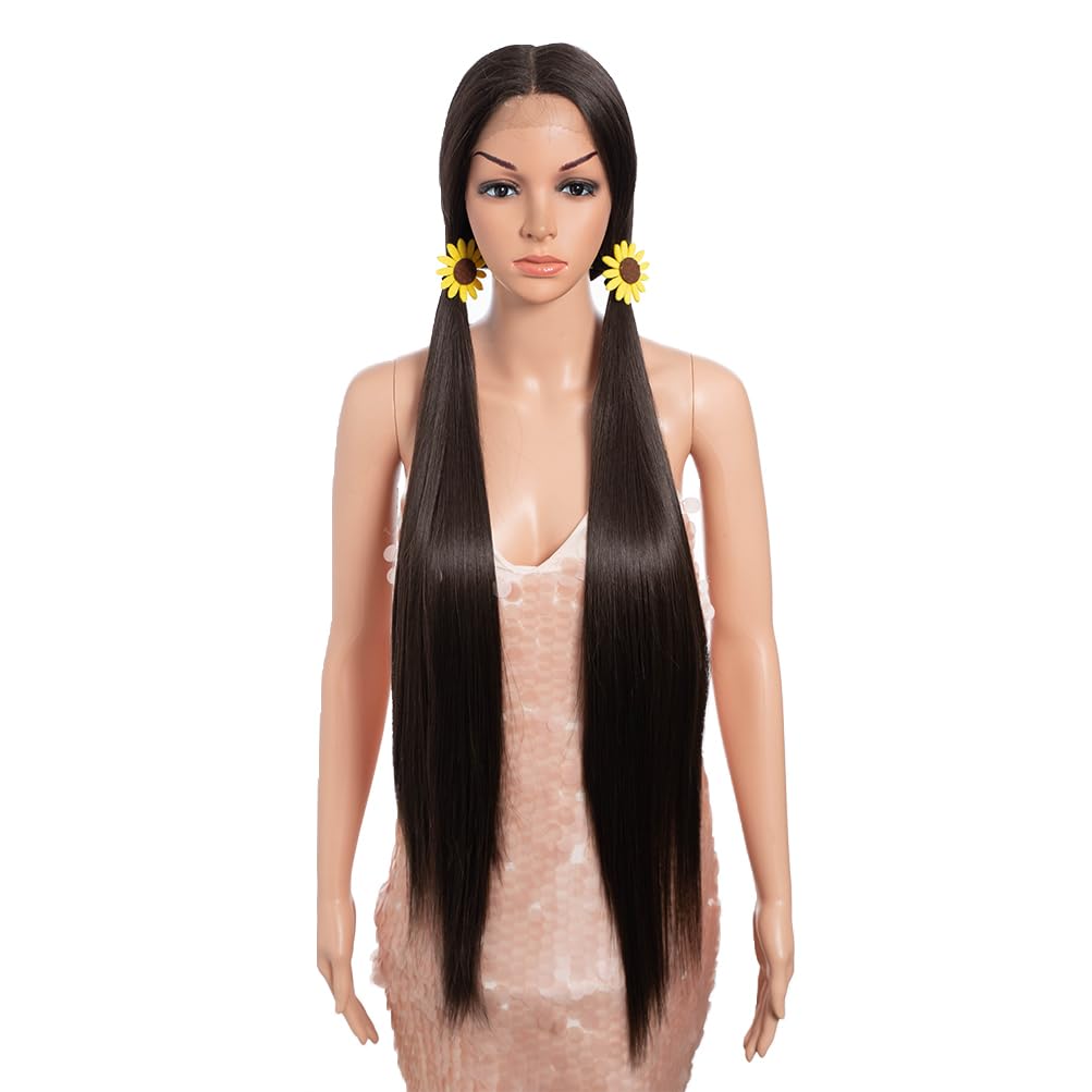 Style Icon 38'' Super Long Straight Wigs 6'' Deeper Middle Part Lace Lace Front Wigs Multiple Color Long Straight Wig (38'', 6)