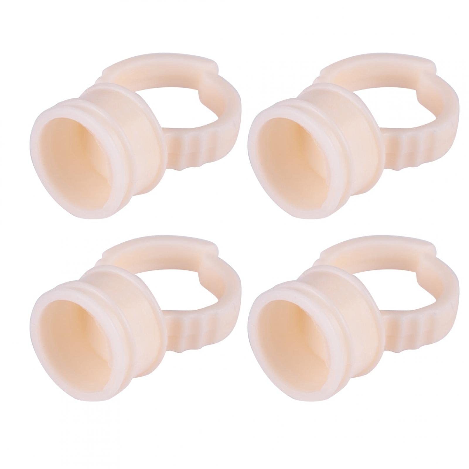 100 Pieces Cup Rings Glue Rings,Silicone Semi-Permanent Rings Nail Art Adhesive Glue Holders Palette Silicone Pigment Cups For F